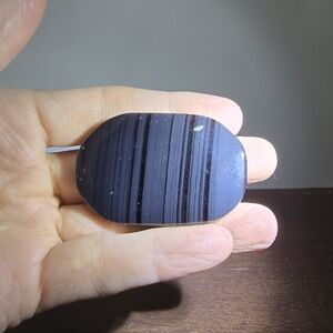 Silver Sheen Obsidian Crystal Palmstone #B